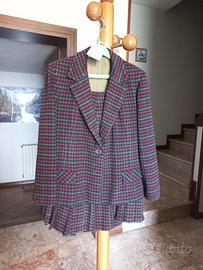 Tailleur in pura lana quadrettato