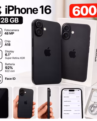 iPhone 16 128 GB Nero