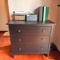 Cassettiera IKEA HEMNES 3 Cassetti - Marrone/Nero