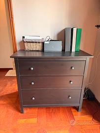 Cassettiera IKEA HEMNES 3 Cassetti - Marrone/Nero