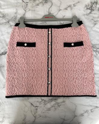 Minigonna Twinset Actitude in tweed rosa