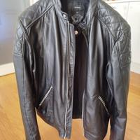 giubbino in pelle nero marca diesel taglia xxl 