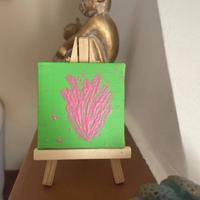 Dipinto in acrilico, cuore rosa