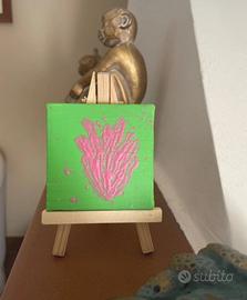 Dipinto in acrilico, cuore rosa