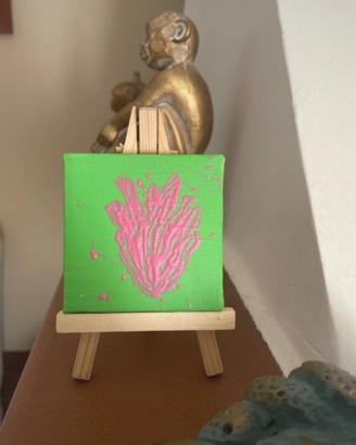 Dipinto in acrilico, cuore rosa