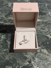 Anello solitario oro bianco e diamante