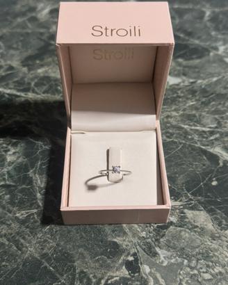 Anello solitario oro bianco e diamante