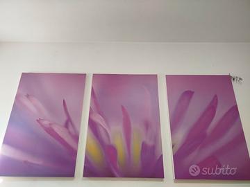 Quadri moderni 3 pannelli floreali