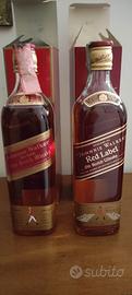 bottiglie vintage whisky Johnny Walker con box