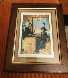 Stampa d'epoca Branca 1887 in cornice legno antico