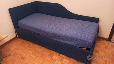 Letto singolo sfoderabile con contenitore