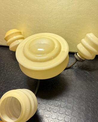Lampadario Vintage Anni 30/40 Art Déco in Vetro