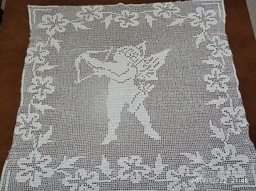 Quadro ad uncinetto con Cupido – lavorato a mano