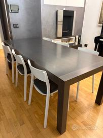 Tavolo allungabile rovere grigio 6/12 posti+sedie
