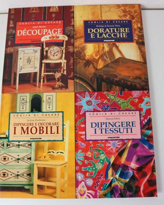 4 VOLUMI CREARE DEAGOSTINI MOBILI TESSUTI DECOUPAG