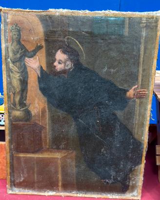 Santo francescano in estasi davanti alla Vergine