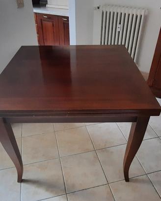 tavolo legno  noce 100x100 allungabile  a  200