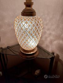 Lampada da tavolo anni '70 ananas di vetro