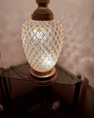 Lampada da tavolo anni '70 ananas di vetro
