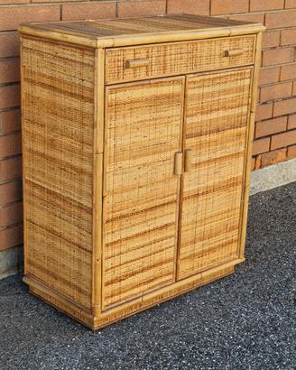 Credenza / Madia Vintage in Bambù e Vimini
