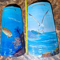 Tegole antiche dipinte a mano