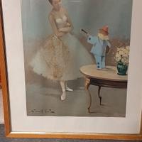 quadro - vecchia litografia - " la ballerina" 