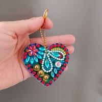 Portachiavi cuore diamond painting doppia facci