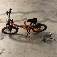 Bici bimbo 4-6 anni 16” decathlon comprese rotelle