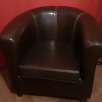 Poltrona ecopelle marrone