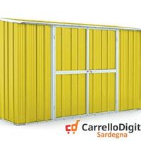 Casetta in lamiera per esterno 307x100cm giallo