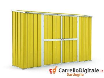 Casetta in lamiera per esterno 307x100cm giallo