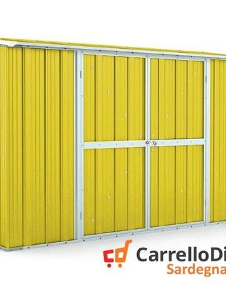 Casetta in lamiera per esterno 307x100cm giallo