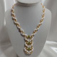 Collana Perle stile vintage 800 gemme giada