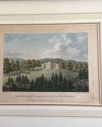 Incisione acquarellata inglese del Settecento