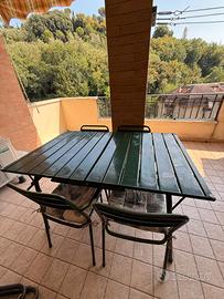 Tavolo da giardino allungabile con 4 sedie