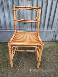 Sedia vintage modernariato designer vimini sana