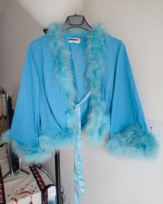 elegante camicia da notte azzurra