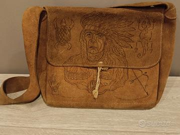 borsa in cuoio unisex anni 70-80