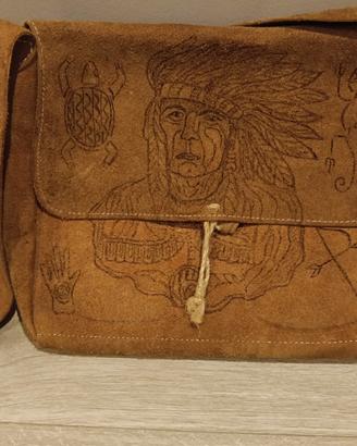 borsa in cuoio unisex anni 70-80
