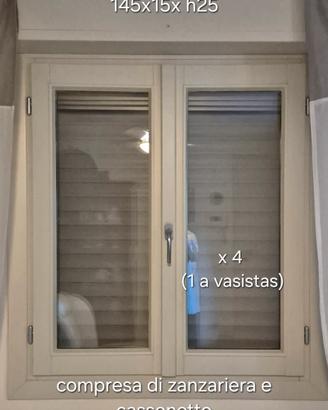 Infissi in LegnoBianco con Cassonetto e Zanzariera
