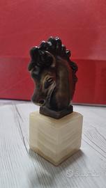 Statua Cavallo Bronzo con base in marmo