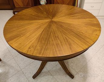 Tavolo rotondo legno massello anni '70