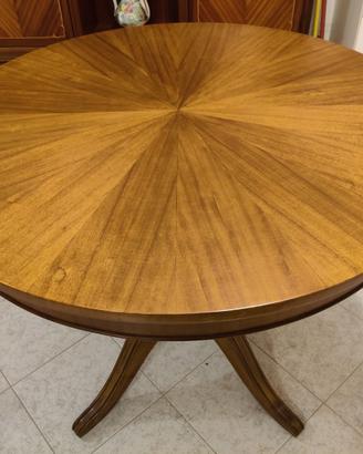 Tavolo rotondo legno massello anni '70