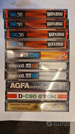 Lotto 10 cassette nastro tape registrate 