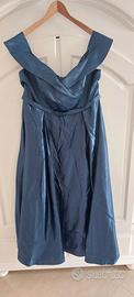 abito in raso cerimonia blu tg 50