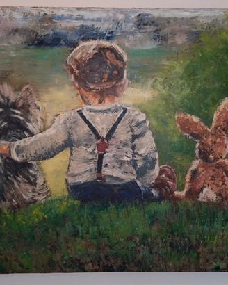 Quadro "Tre amici" olio su tela