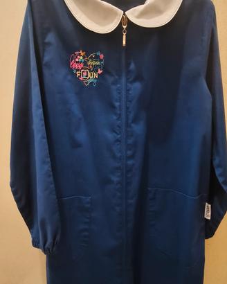 Grembiule bambina 9 anni blu con cerniera