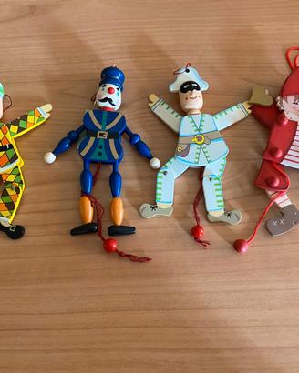 4 marionette in legno