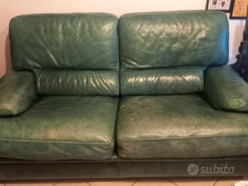 vera pelle, divano e poltrona
