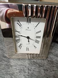 orologio da tavolo Florence con cornice argentata
